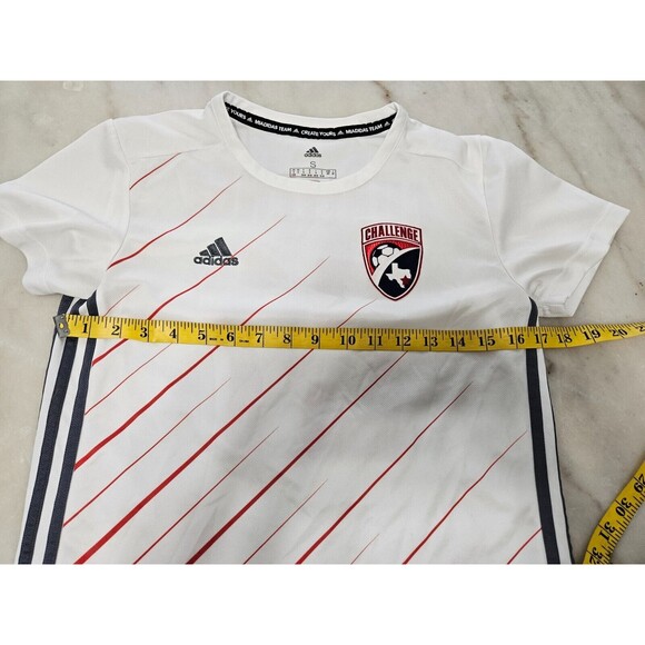Adidas Unisex White Short Sleeve Crew Neck Soccer Shirt Jersey Size Small - Picture 3 of 9